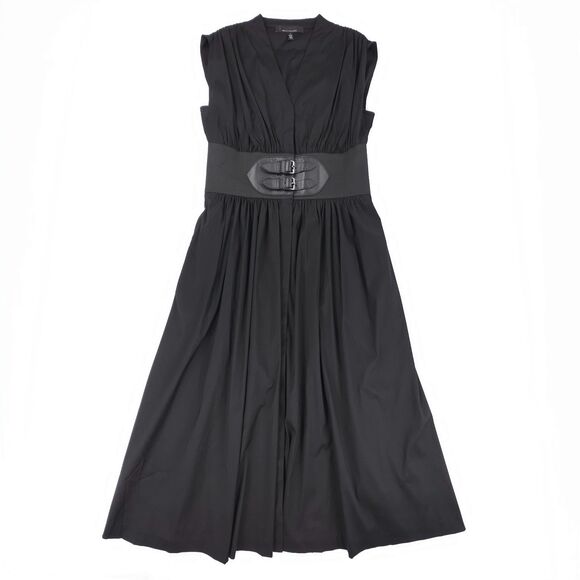 White House Black Market Dresses & Skirts - NEW White House Black Market Cap Sleeve Belted Poplin Midi Dress Old Money Black